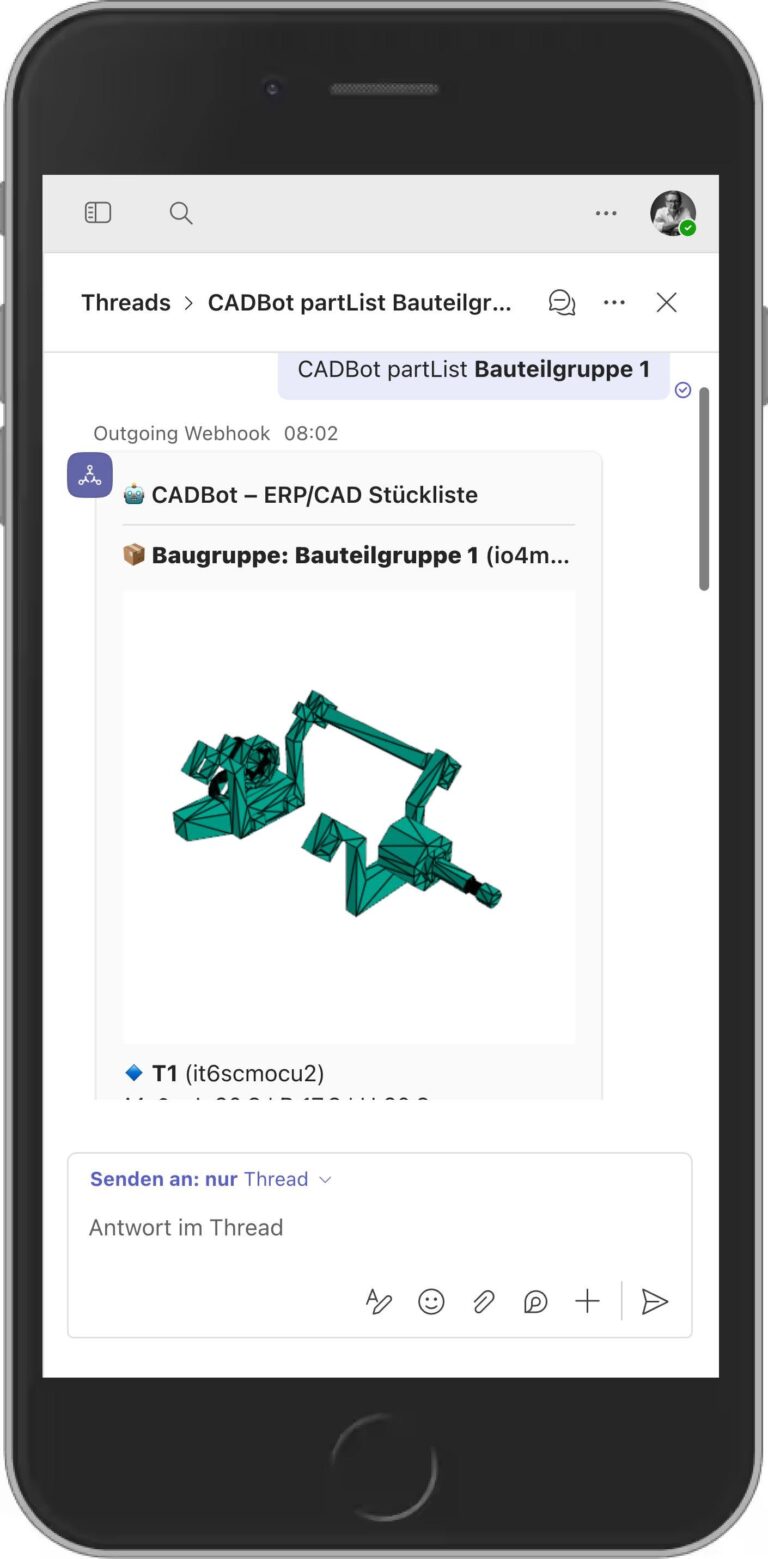 CAD-Analyse und Bauteilstruktur direkt in Microsoft Teams