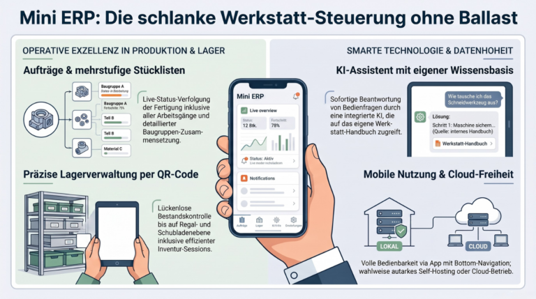 Mini-ERP für die Werkstatt: Lagerplatzverwaltung per QR-Code